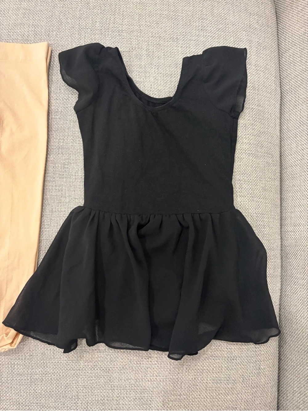 Black Skirted Ballet Leotard w/ Snaps and Tights Bundle, 2-3T